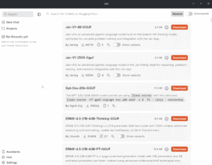 Listing of local models in Jan.ai