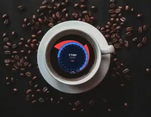 Caffeine Tracker inside a coffee cup
